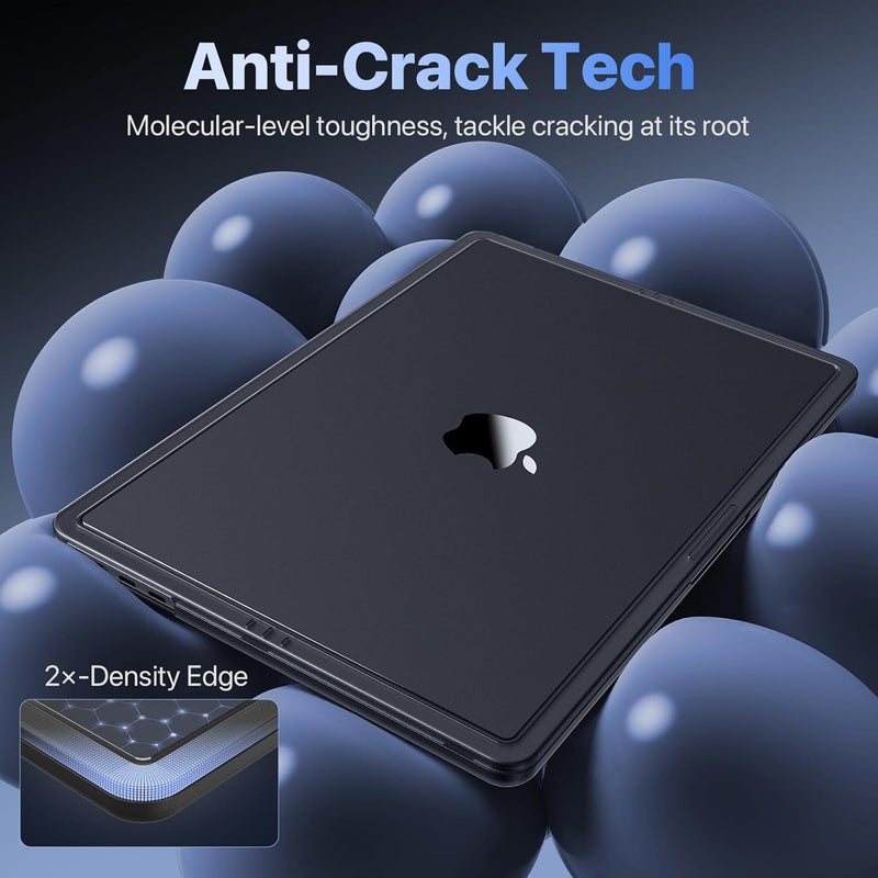 soonjet حافظة CrackGuard لجهاز MacBook Air مقاس 15 بوصة | M4 M3 M2 2025 2024 2023 | ترقية مضادة للتشقق | أنحف، أخف، أقوى | غلاف كمبيوتر محمول صلب | A3241 A3114 A2941 | أسود نبيل شفاف - Image 3